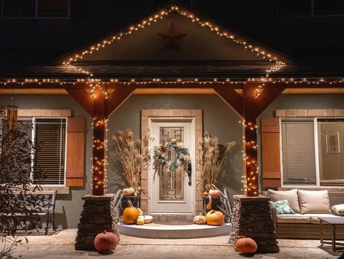 The Lighting IQ team installing permanent holiday lighting in Greater Vancouver.