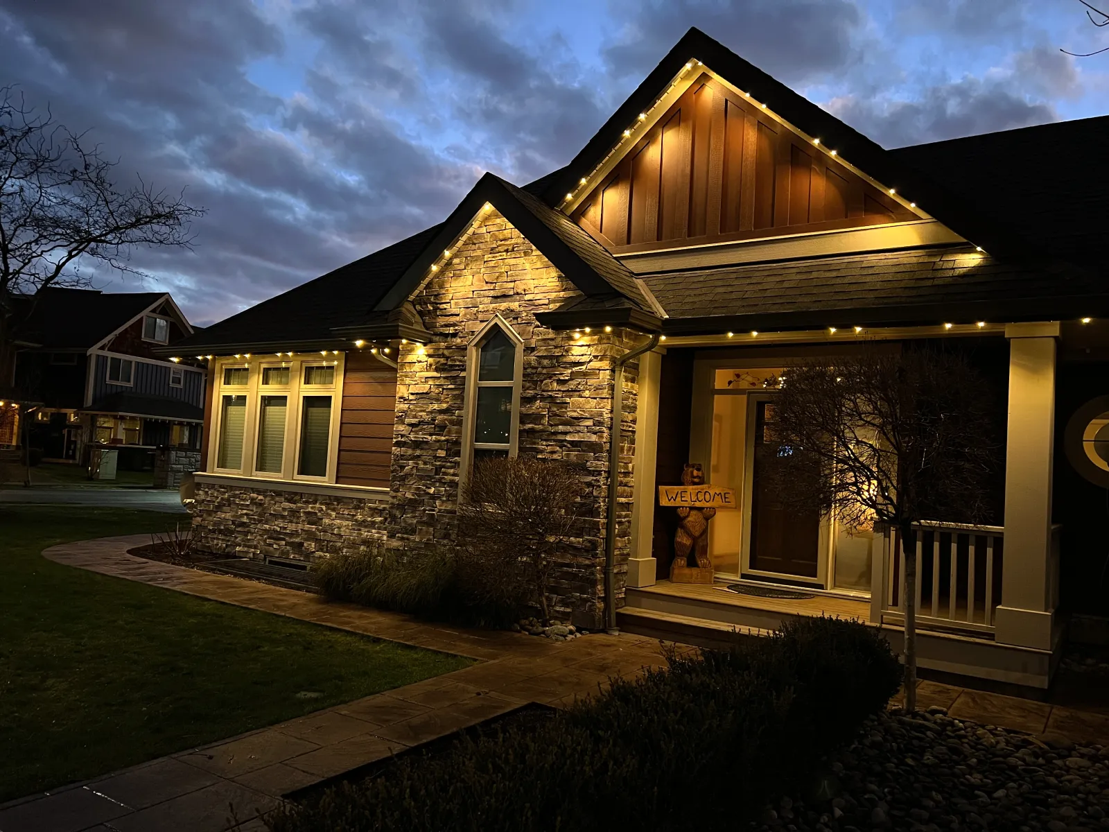 Residential exterior project completed by Lighting IQ in the Fraser Valley